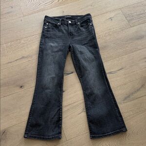 Liverpool the Crop Flare Jeans Size 2 / 26 Charcoal Wash Subtle Distressing